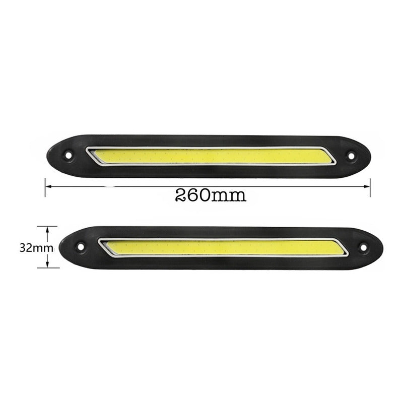 X2 Tira Led Cob Alto Brillo Neblineros Adhesivo Diseño Auto