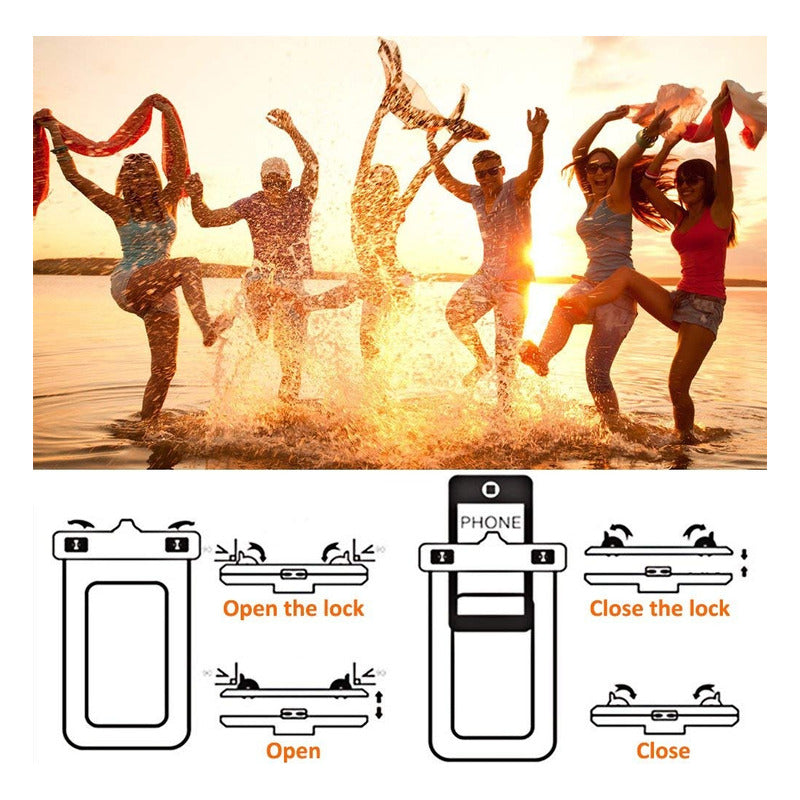 Funda Impermeable Celular Bolsa Anti Agua Sumergible Lluvia