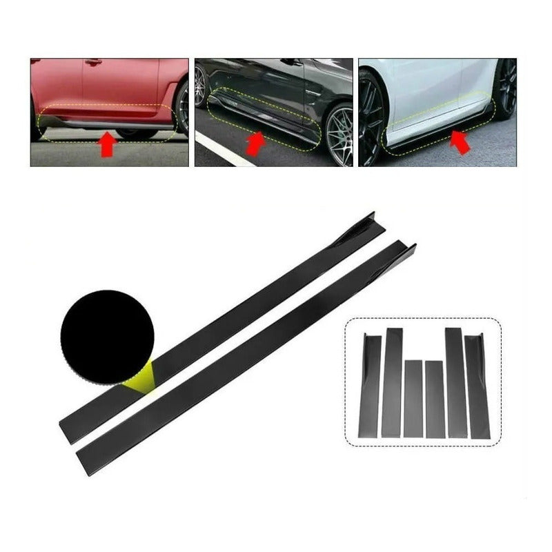 Lip Bumper Lateral 2mts Faldón Negro Brillante Universal /r&