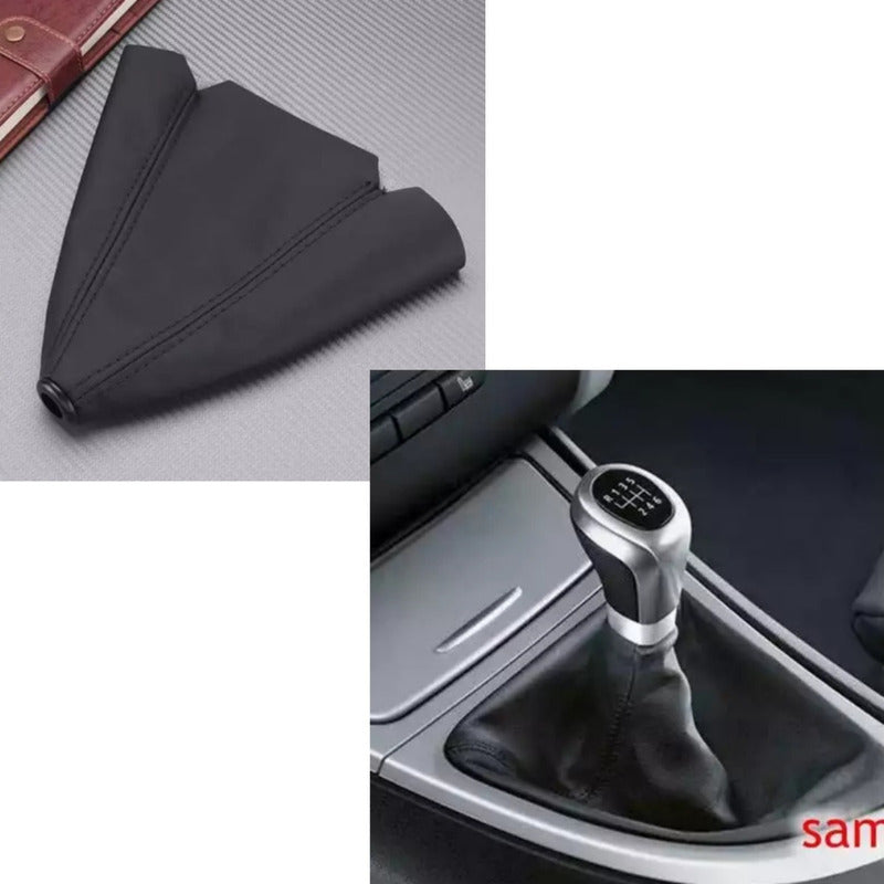 Funda Cubre Palanca De Cambios Eco Cuero Negro Auto Universa