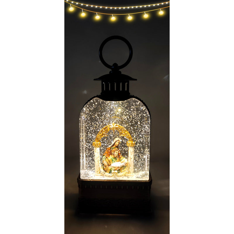 Farol Navideño Con Luz Led Música Lámpara Navidad Pesebre