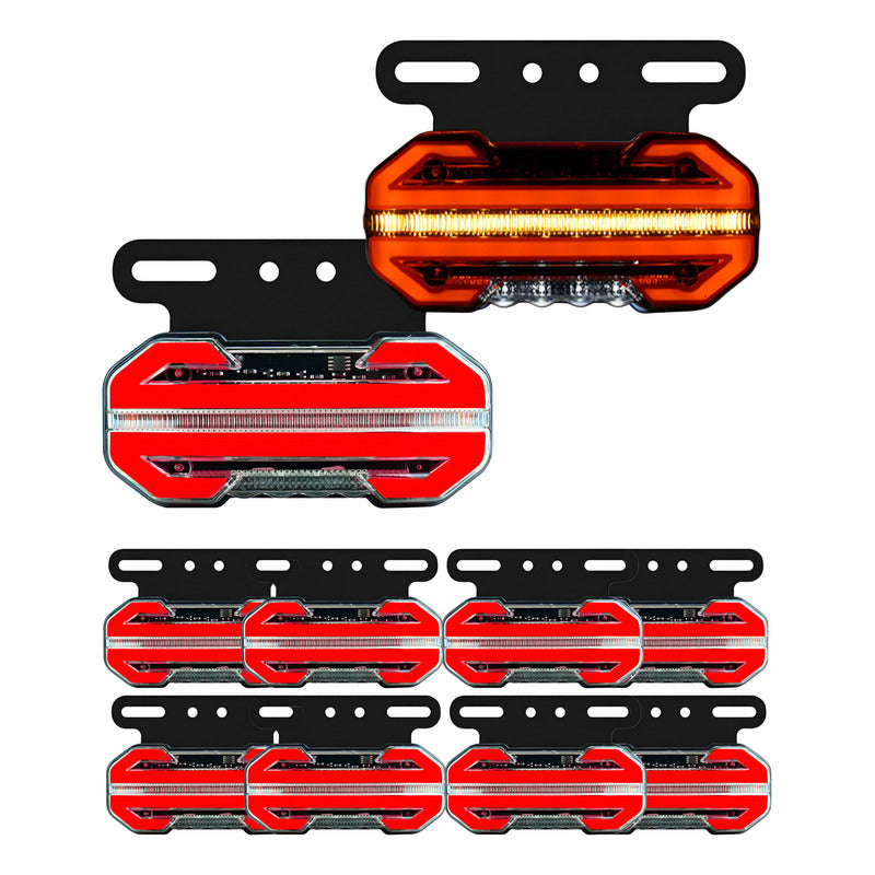 X4 Luz Led De Trocha Bicolor Cn Secuencial 12v/24v Flecha