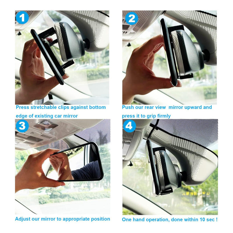 Espejo Retrovisor Curvo Adaptable Visión Panorámica 30cm Ryc