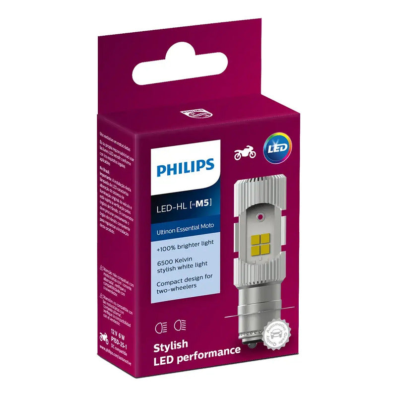 Ampolleta Led Philips Para Moto M5 12v Base P15d-25-1 6500k