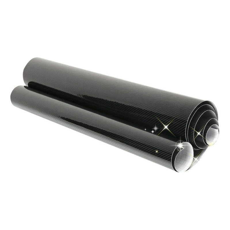 Rollo Vinilo Fibra De Carbono 4d Adhesivo 60x100cm Brillante