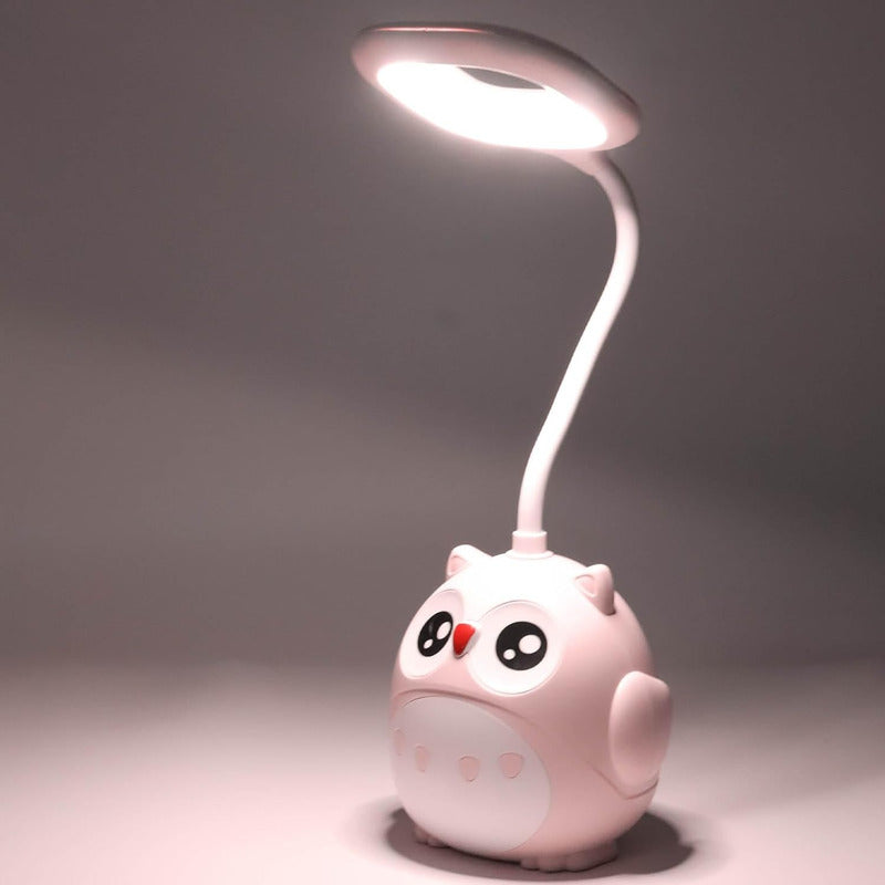 Lámpara Led De Mesa Recargable Cn Portalapiz Búho Kawaii R&c