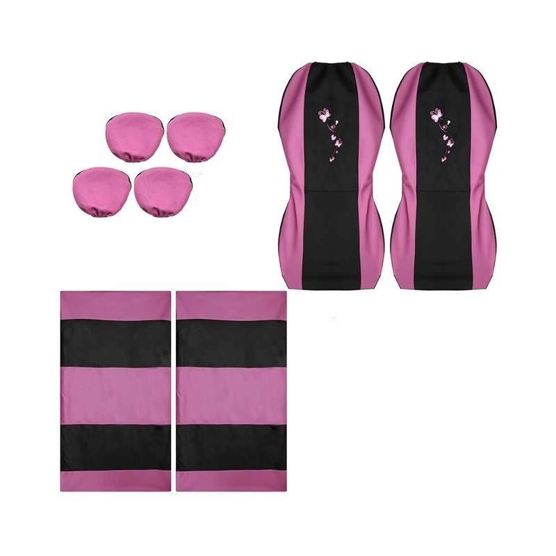 Funda Cubre Asiento Negro-color Mariposa 8pcs Auto Universal