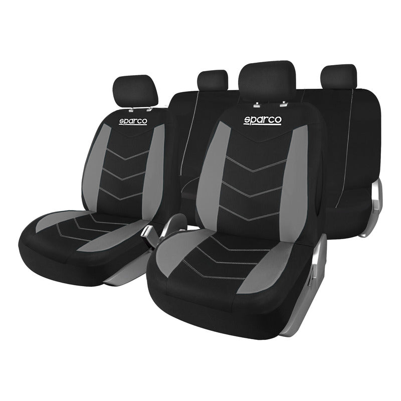 Set Fundas Cubre Asiento Sparco 9pcs Negro 431 Tela /r&c