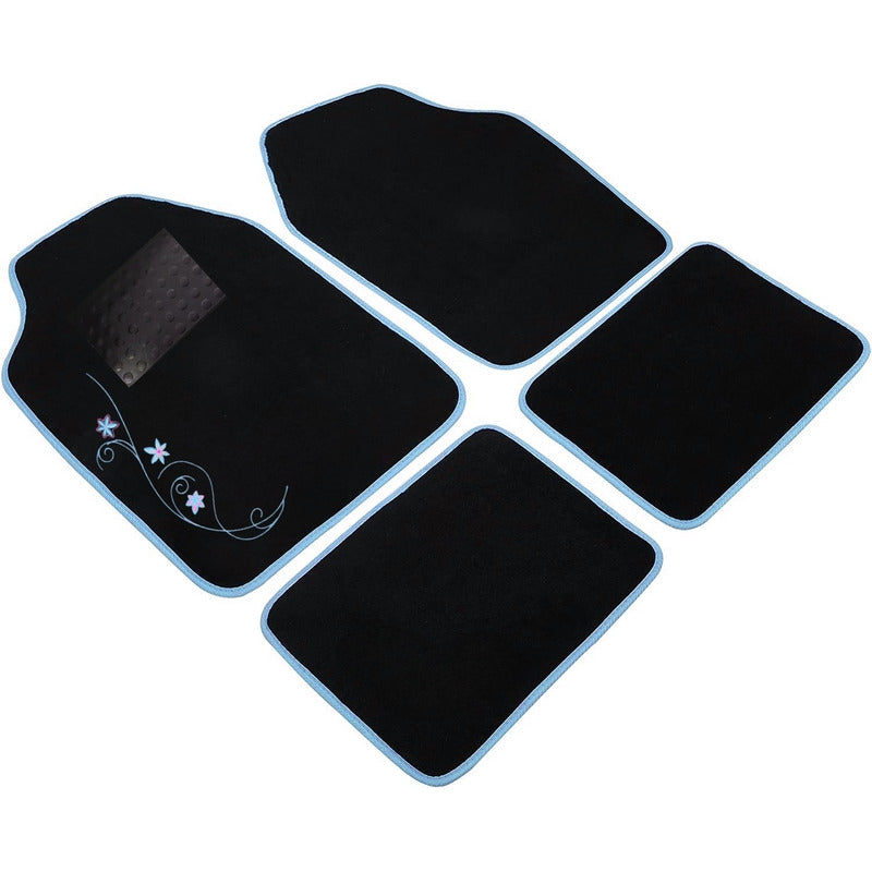 Set Cubre Piso Mujer Alfombra 4pcs Auto Universal Diseño Ryc