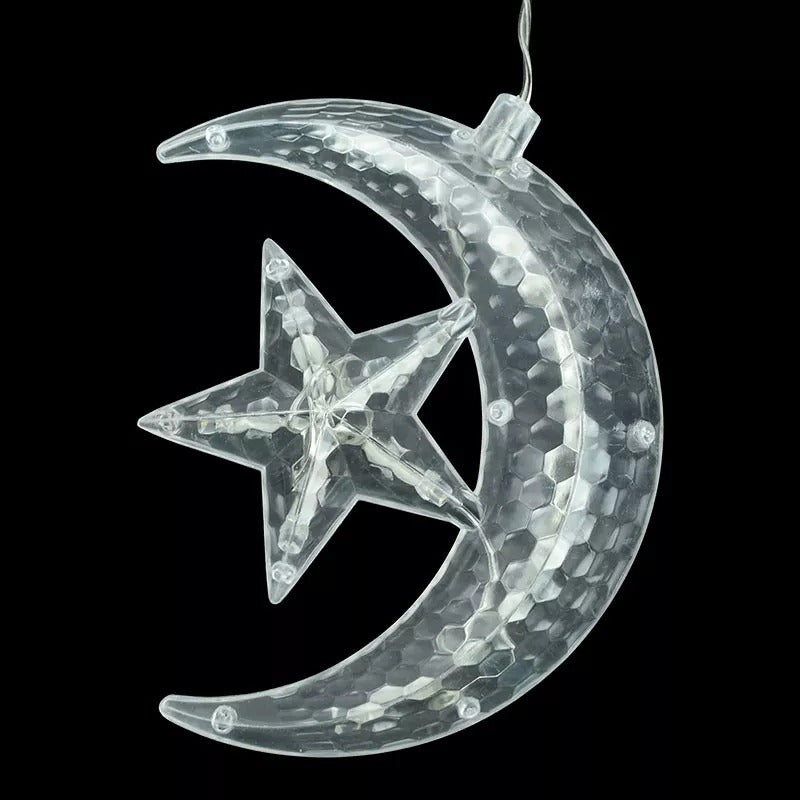 Guirnalda Led Luna Con Estrella Luz Cálida Navidad Decora