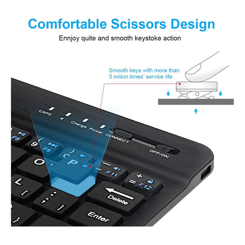Mini Teclado Bluetooth Recargable Comp Android/ios/pc Soport