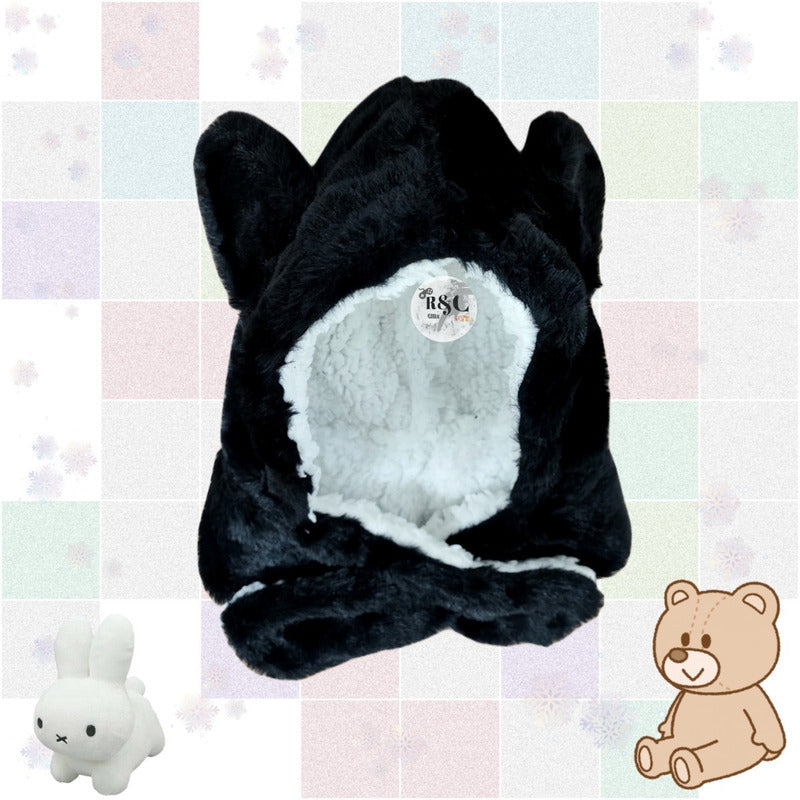 Gorro Con Bufanda Para Bebé Niño/a Diseño Invierno Calientit