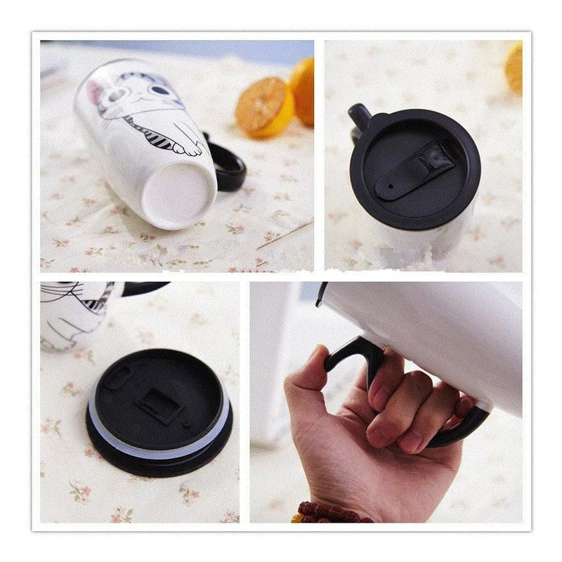 Taza De Gato Mug Con Tapa Con Boquilla Tazón Gato Chi/ Ryc