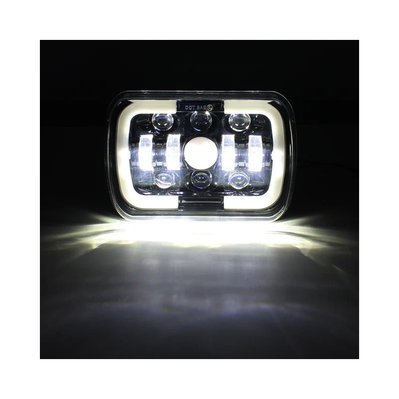 X2 Neblinero 7x6 Foco Led 5x7 Led Con Drl Bicolor 12-24v