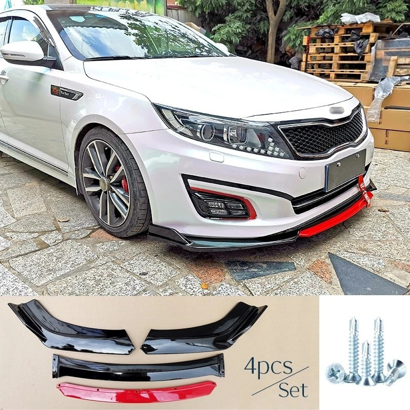 Lip Frontal 4 Piezas Rojo Bumper Parachoques Universal /r&c