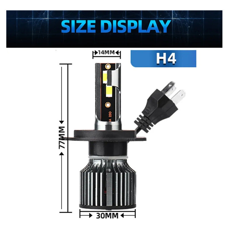 Ampolleta R15 Turbo Led 28000lm Luz Potent 8/48v H4/h13/9004