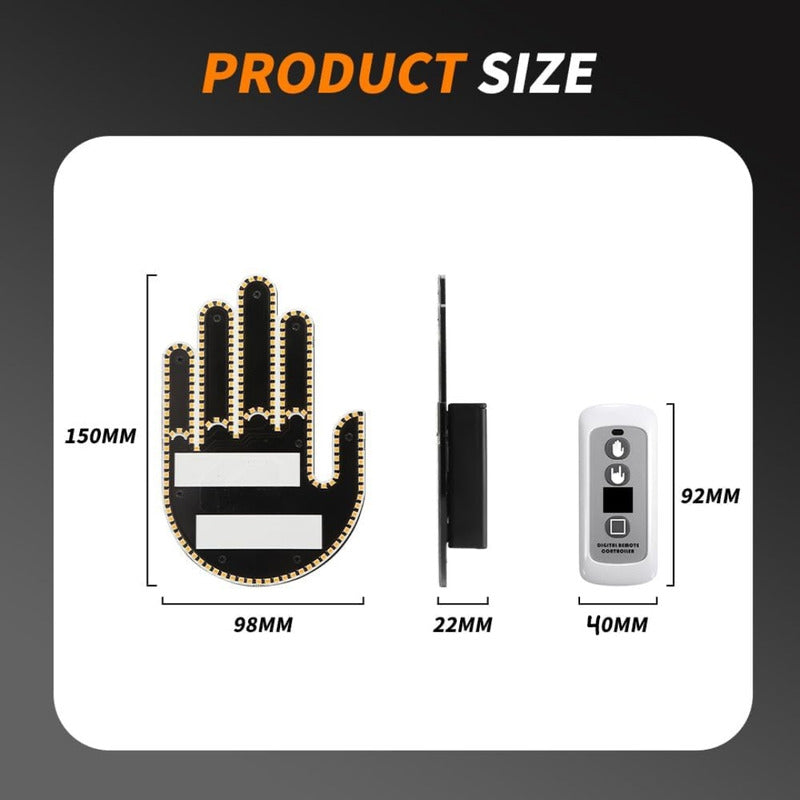 Mano Led Señal Parabrisa Auto, Luz Led De Gestos Con Control