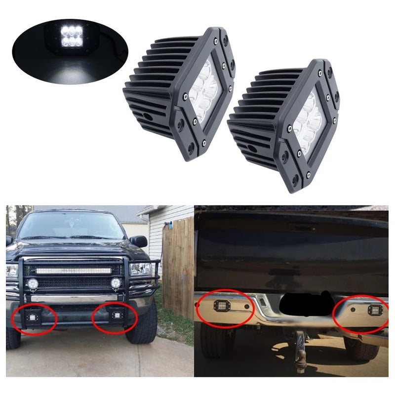 Neblinero 6 Led 18w Embutido Bivoltaje Packx2 /r&c