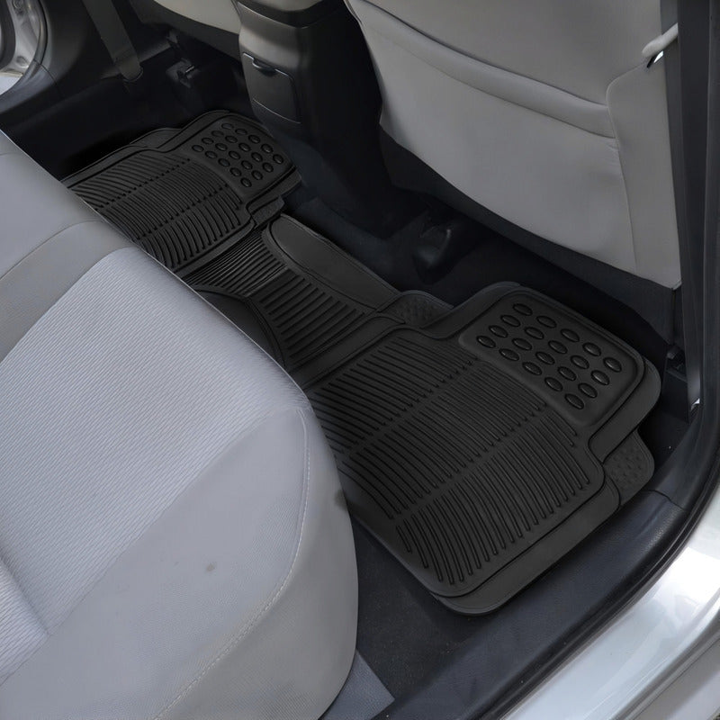 Alfombra Piso De Goma Auto Universal 4 Piezas Doble Camello