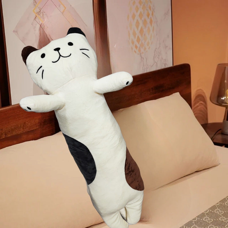 Cojín Gatito Peluche Felpa Gato Kawaii Abrazable 70cm Almoha