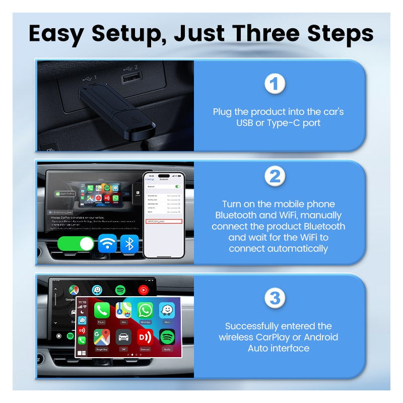Carlinkit Mini Adaptador Inalámbrico Androidauto Carplay /r&