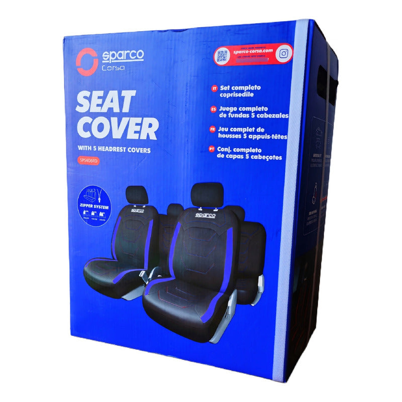 Fundas Cubre Asiento De Auto Sparco Tela Poliéster 406 9pcs