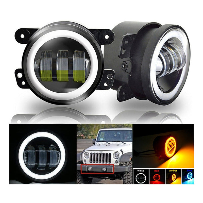 Kit Foco Jepp 7'' Ojo D Ángel 1076 + Foco Antiniebla 4'' Led