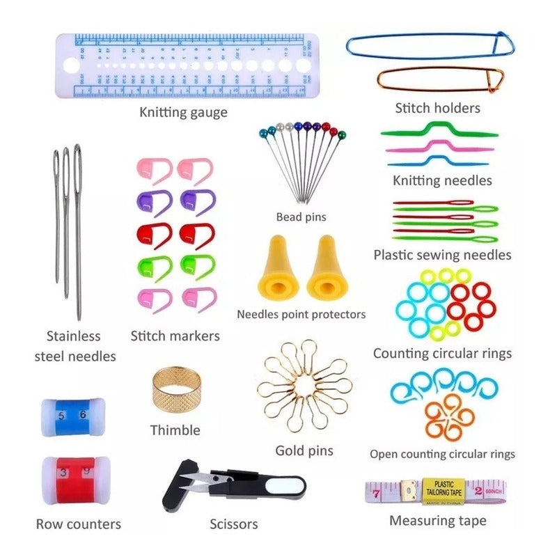 Set Crochet 100pcs Accesorios Ganchillo Amigurumi Tejer Diy