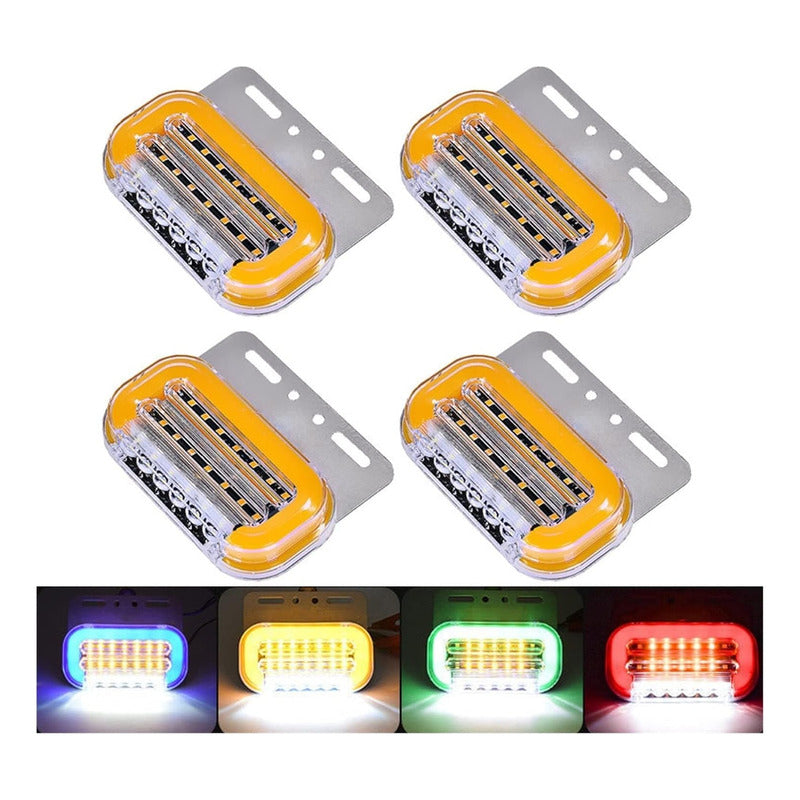 X4 Luz Led De Trocha Bicolor Luz Lateral Secuencial 24v Big