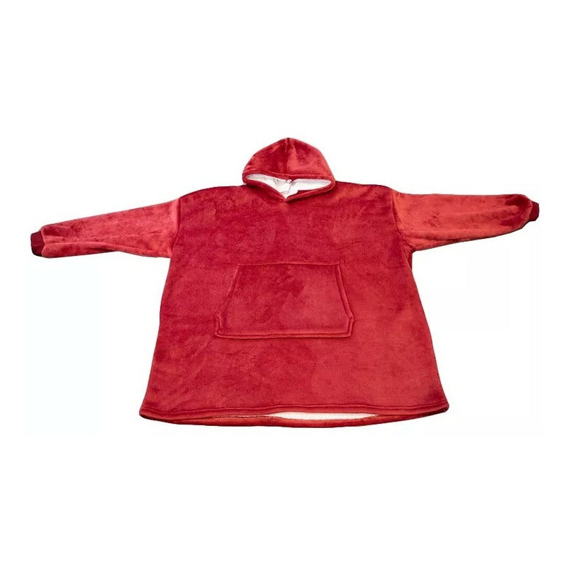 Polerón Con Capucha Sudadera Manta Sherpa Invierno Huggle/r&