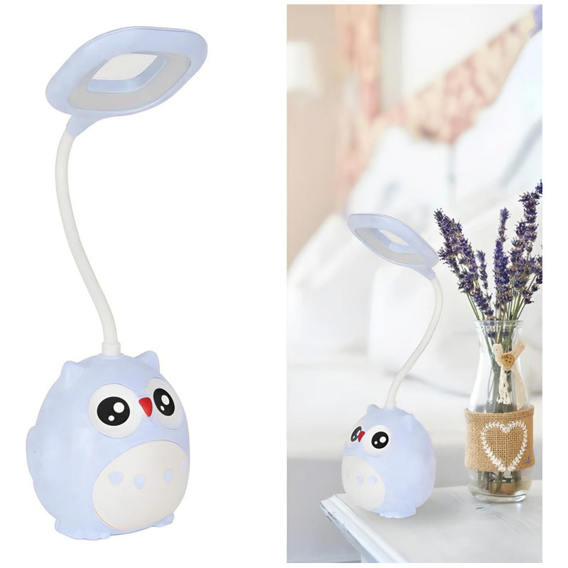 Lámpara Led De Mesa Recargable Cn Portalapiz Búho Kawaii R&c