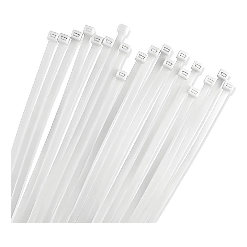 Set 100 Amarras Plásticas 4.8x200mm Precinto Nylon Multiuso
