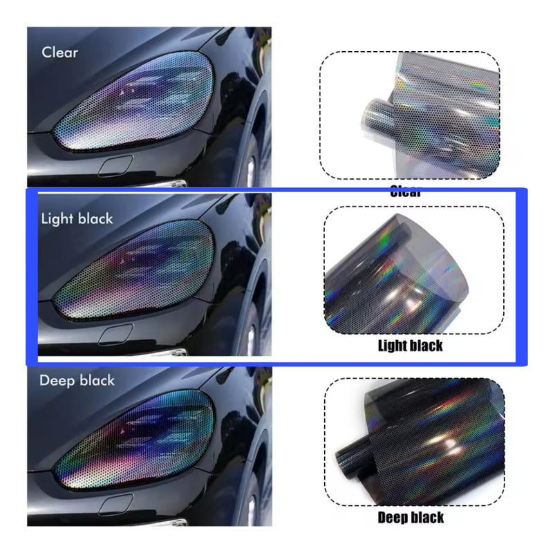 Vinilo Tornasol Para Foco Óptico Vinil Panal 6d Auto Tunning