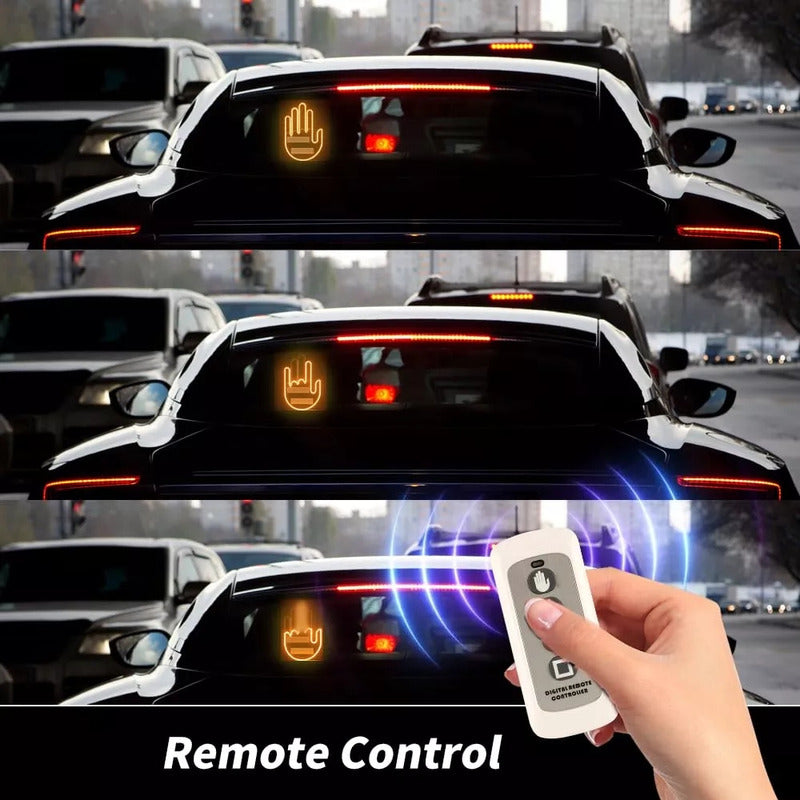 Mano Led Señal Parabrisa Auto, Luz Led De Gestos Con Control