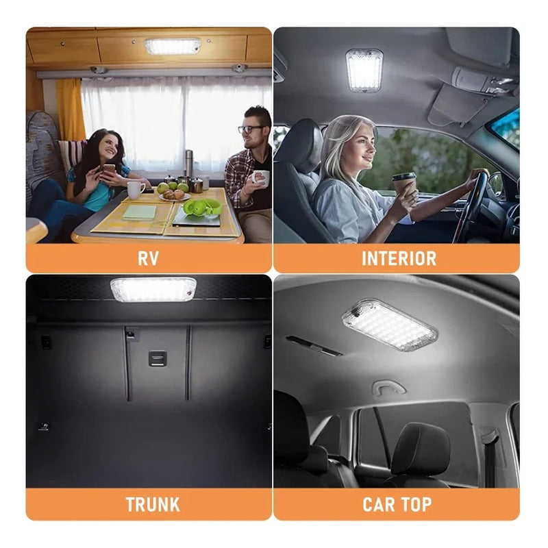 X2 Luz Led De Techo Interior 12-85v Led Cob Botón Universal