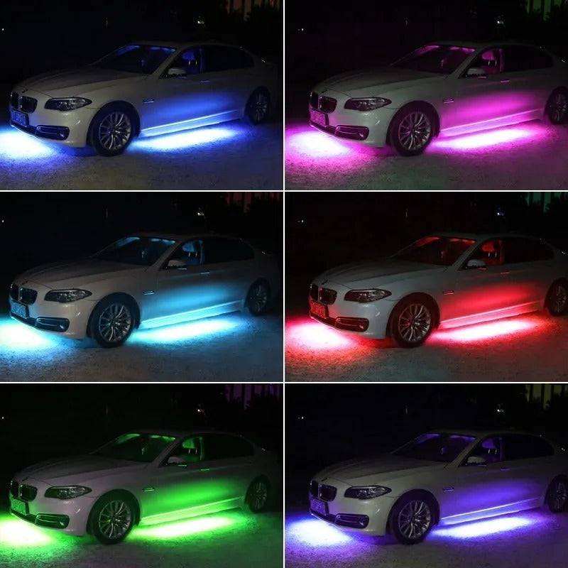 Kit De Luces De Chasis Exterior Rgb Tuning Luz Piso + Contro