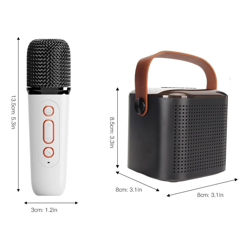 Mini Karaoke Parlante Bt Con Luz + Micrófono Inalámbrico Ryc