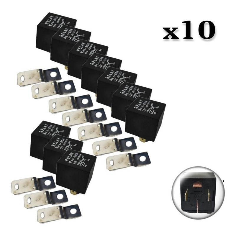 X10 Relay 12v 80a 4 Patas Relé Auto 4 Pines /ryc