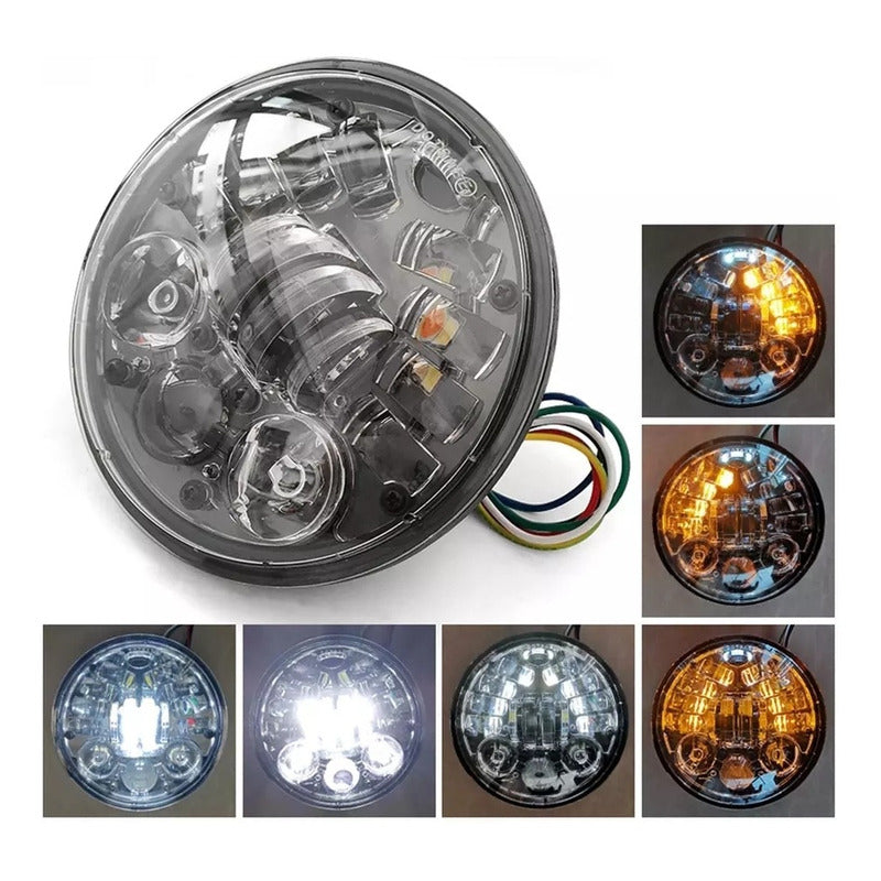 Foco Led Delantero De Moto Con Luz De Viraje 5.75 Pulgada H4