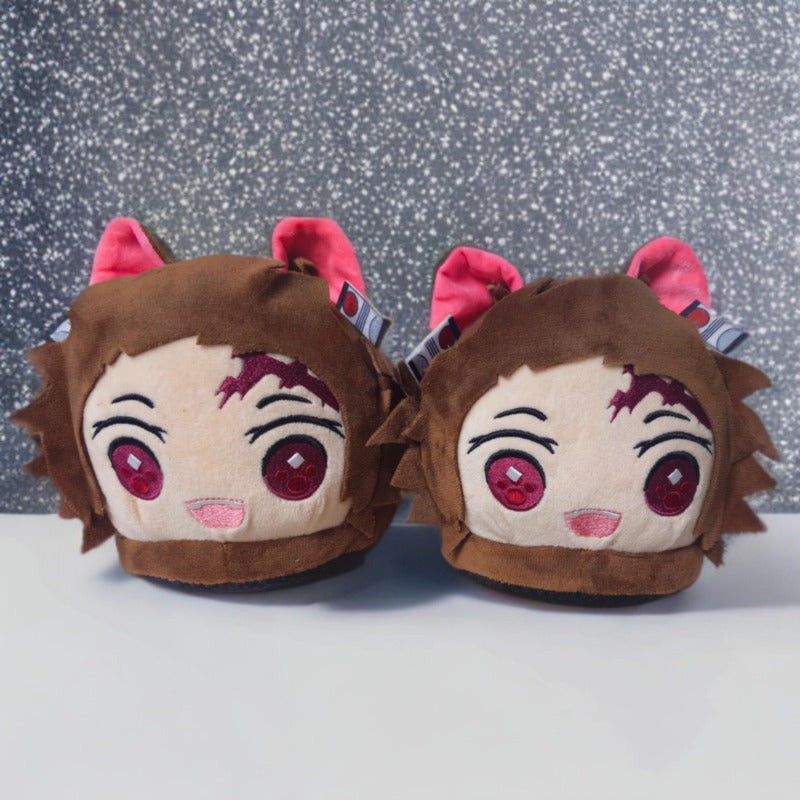 Pantuflas Abiertas De Anime Acolchadas Para Invierno T36-41