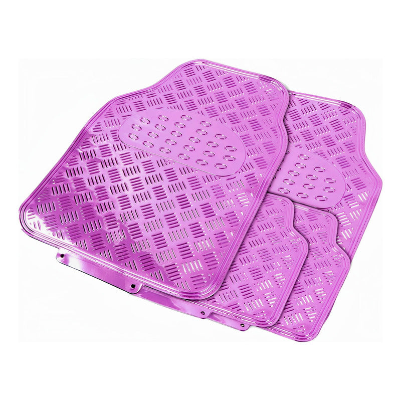 Alfombra Cubre Piso Metálico Para Mujer Set 4pcs Auto Tuning
