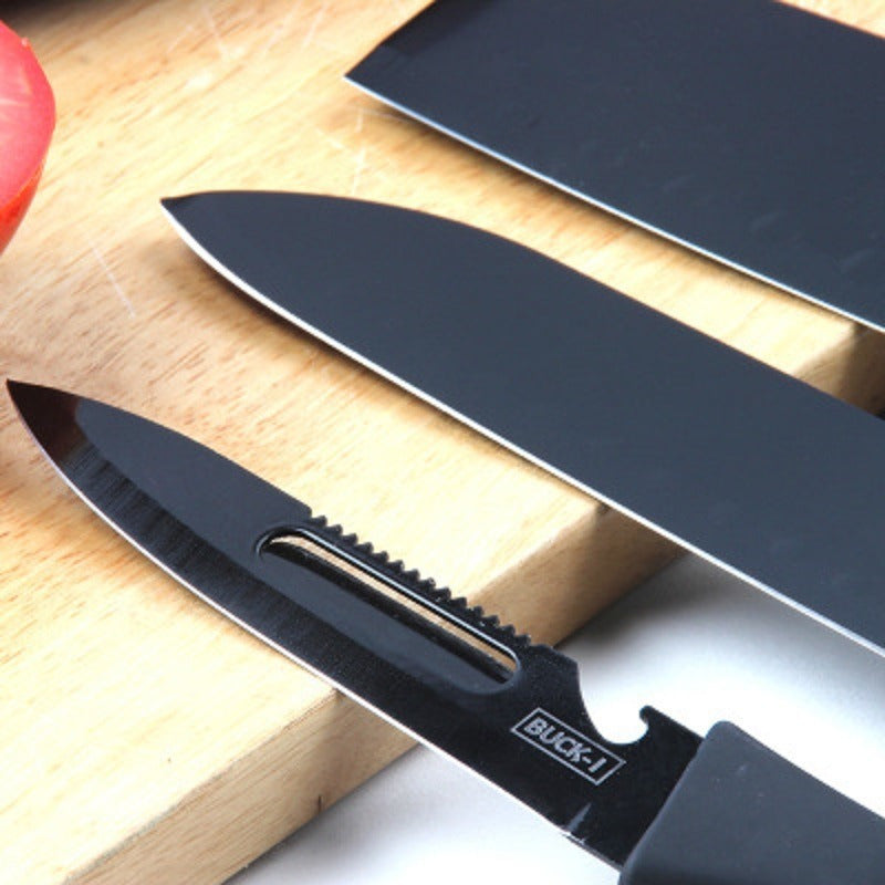 Set De Cuchillos De Cocina 5 Piezas Negro Kit 5 En 1 /ryc