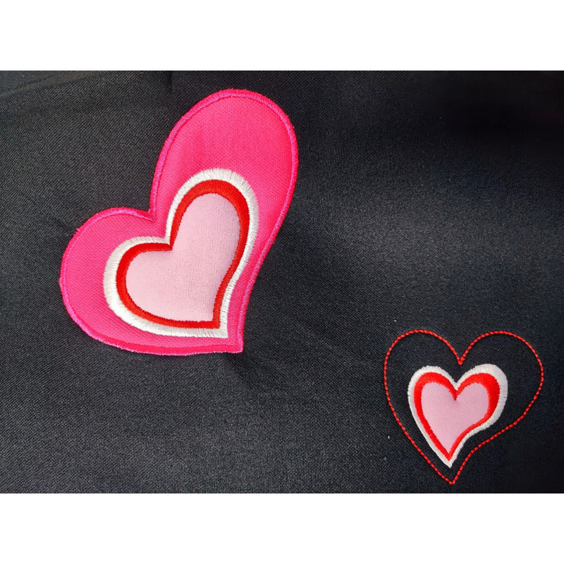 Set Funda Cubre Asiento 11pcs Negro Corazón Auto Universal