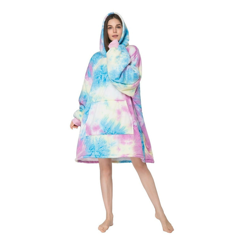 Polerón Con Capucha Sudadera Manta Sherpa Invierno Huggle/r&