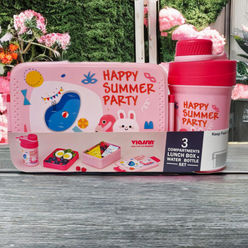 Lonchera Escolar +botella Vianda Lunch Box Contenedor Alimen