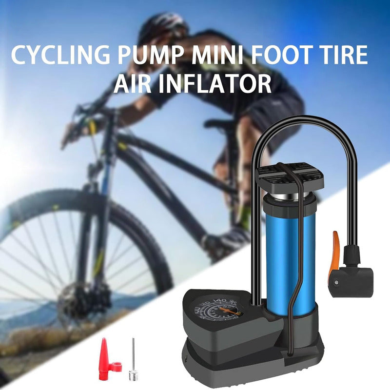 Bombin Inflador De Pie Cn Manometro 160psi Moto Bici Portati
