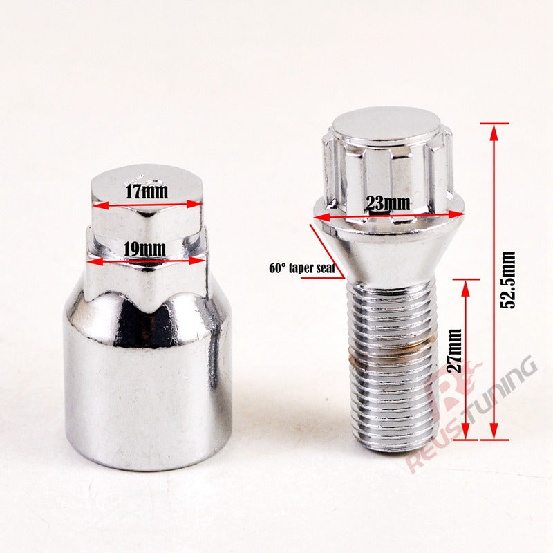 Set X4 Pernos D Seguridad Para Llantas + Llave M12x1.25 /r&c