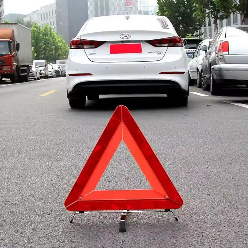 Triangulo De Emergencia Reflectante Plegable Base Metálica