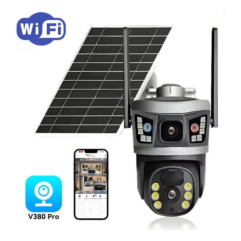 Cámara De Seguridad Inteligente Carga Solar Cn Wifi App 12mp