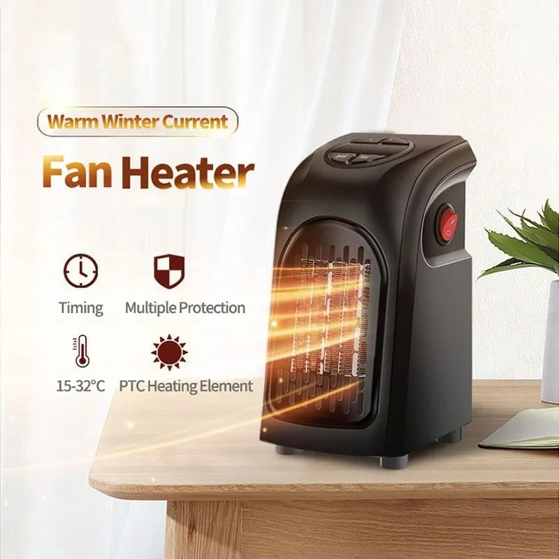 Calefactor Eléctrico Calentador Mini Portátil Control Y Adap